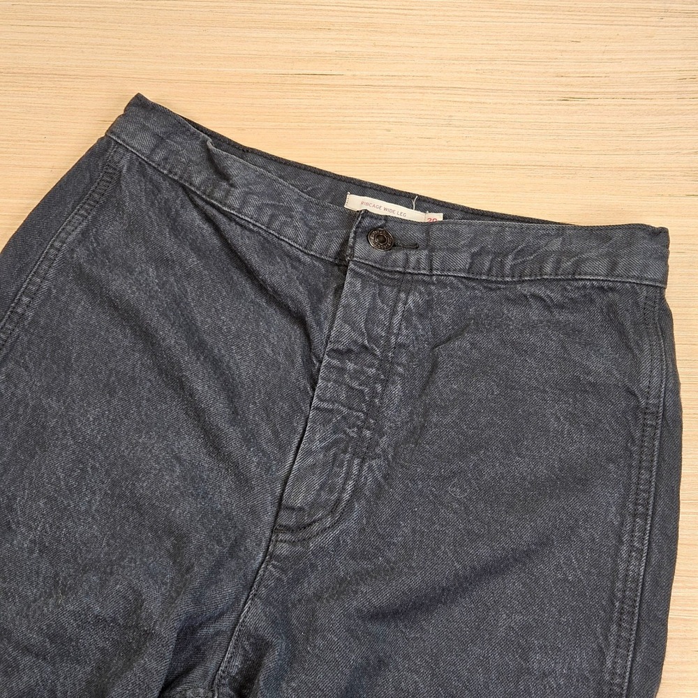 Levi's Ribcage Wide Leg Womens 29 Black Denim High Rise Jeans 15824-0001